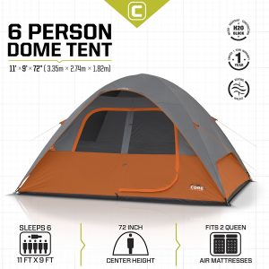 CORE 6 Person Dome Tent 11' x9'