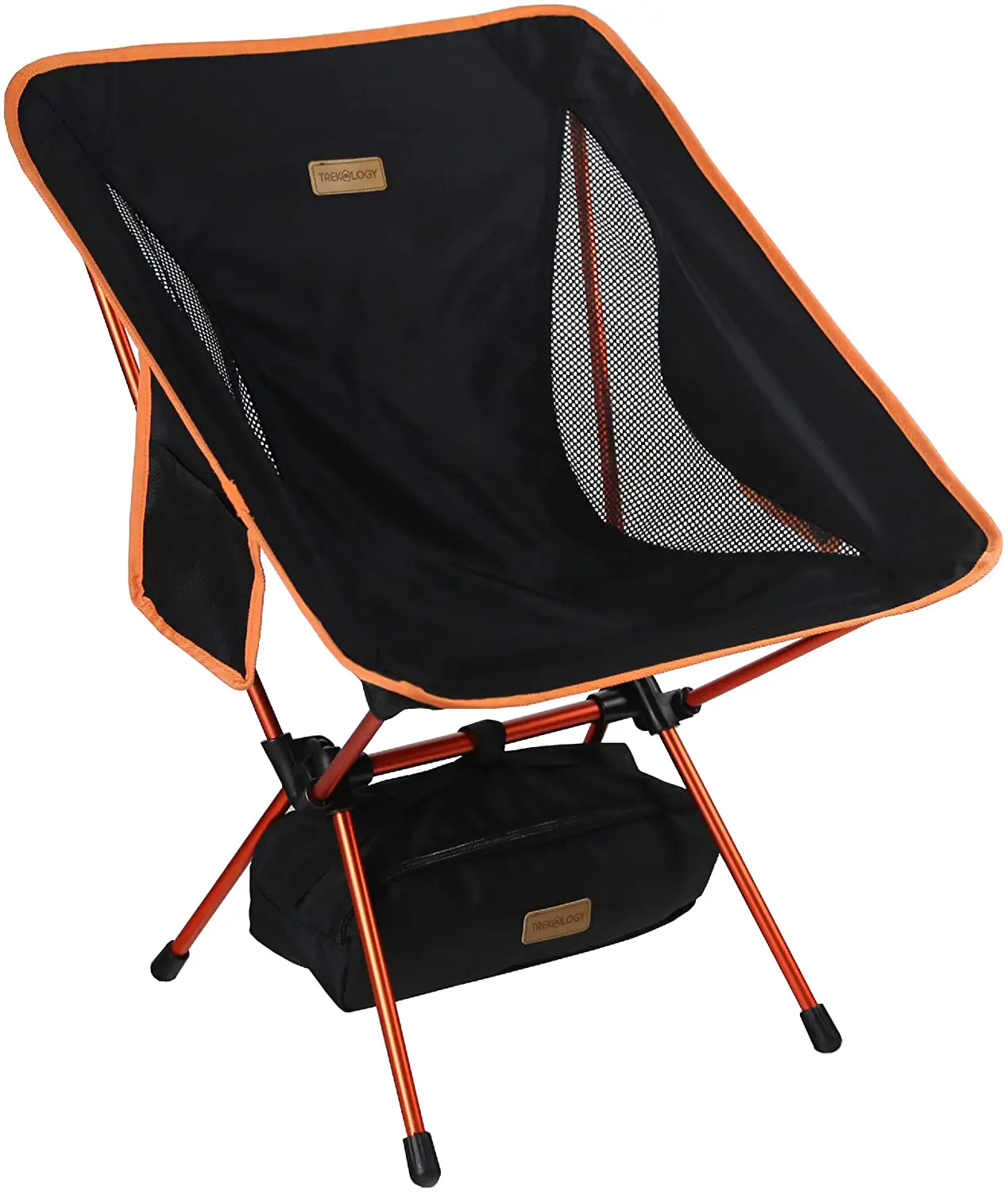 black foldable camping chair
