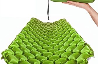 lime green sleeping mat opened and in its bag