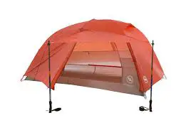 orange tent showing open flap and interior