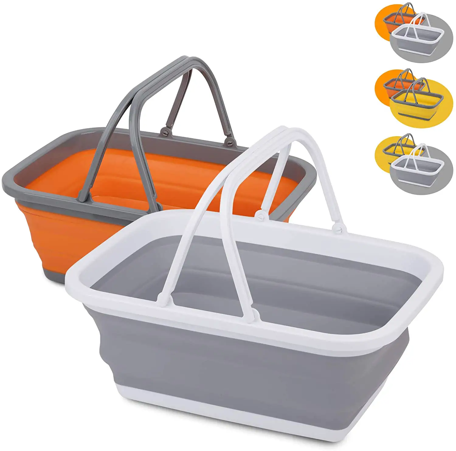 orange and grey foldable sinks