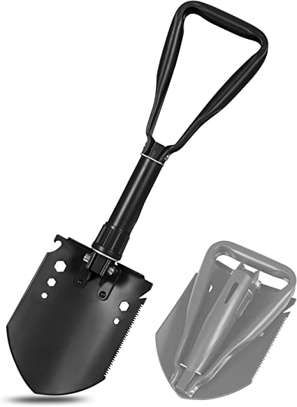 black Redcamp shovel with gray case