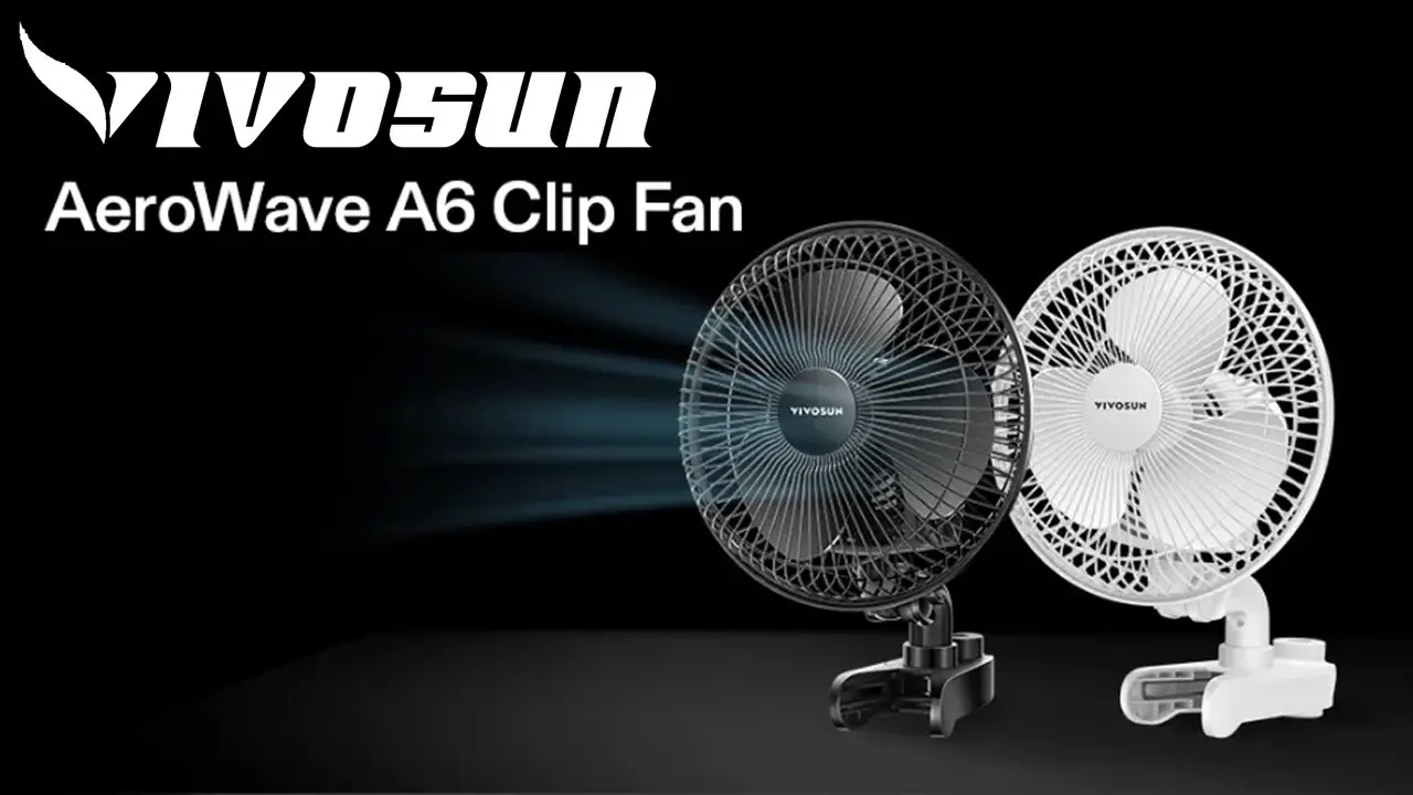 black and white Vivosun fans showing airflow