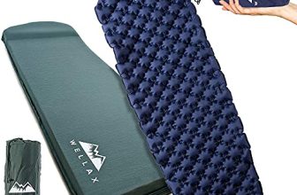 blue waffle style campping mattress