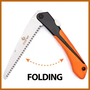 Coher folding saw in orange with metal blade