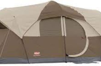 Coleman 10 person tan and brown tent
