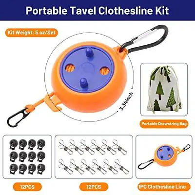 orange and purple Caudblor portable clothesline