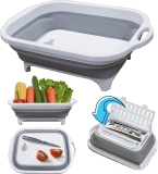 HI NINGER Collapsible Chopping Board with Colander